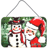 Caroline'S Treasures Friends Snowman And Santa Claus Wall Or Door Hanging Prints, 8 X 12