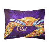 Caroline'S Treasures The Right Stuff Crab In Purple Canvas Fabric Decorative Pillow, Large, Multicolor