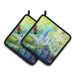 Caroline'S Treasures Mw1183Pthd Across The Square St Louis Cathedral Pot Holders (1 Pair), 7.5 X 7.5, Multicolor