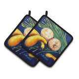 Caroline'S Treasures Crooked Neck Squash Pair Of Pot Holders Mw1206Pthd, 7.5Hx7.5W, Multicolor