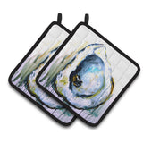 Caroline'S Treasures Mw1300Pthd Aqua Sand Oyster Pair Of Pot Holders Potholders, Multicolor