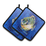 Caroline'S Treasures Mw1307Pthd Blue Gill Pair Of Pot Holders Potholders, Multicolor