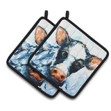 Caroline'S Treasures Mw1320Pthd Cow Lick Pair Of Pot Holders Potholders, Multicolor