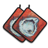 Caroline'S Treasures Mw1321Pthd Char Broiled Oyster Pair Of Pot Holders Potholders, Multicolor