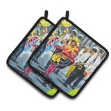 Caroline'S Treasures Mw1324Pthd Mardi Gras Dancin' In The Street Pair Of Pot Holders Potholders, Multicolor