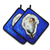 Caroline'S Treasures Mw1329Pthd Oyster Gray Shell Pair Of Pot Holders Potholders, Multicolor