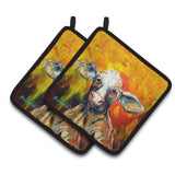 Caroline'S Treasures Mw1331Pthd Happy Cow Pair Of Pot Holders Potholders, Multicolor