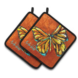 Caroline'S Treasures Mw1339Pthd Monarch Butterfly Pair Of Pot Holders Potholders, Multicolor
