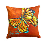 Caroline'S Treasures Mw1339Pw1414 Monarch Butterfly Fabric Decorative Pillow Patio-Furniture-Pillows, Multicolor