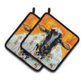 Caroline'S Treasures Mw1343Pthd Peach Wool Sheep Pair Of Pot Holders Potholders, Multicolor
