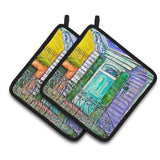 Caroline'S Treasures Mw1354Pthd The House Next Door Pair Of Pot Holders Potholders, Multicolor