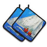Caroline'S Treasures Mw1360Pthd Sailboat Two'S Company Pair Of Pot Holders Potholders, Multicolor