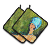 Caroline'S Treasures Mw1363Pthd Young Voncile Still In High School Pair Of Pot Holders Potholders, Multicolor