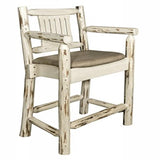 Montana Collection Counter Height Captain'S Barstool - Buckskin Upholstery, Ready To Finish