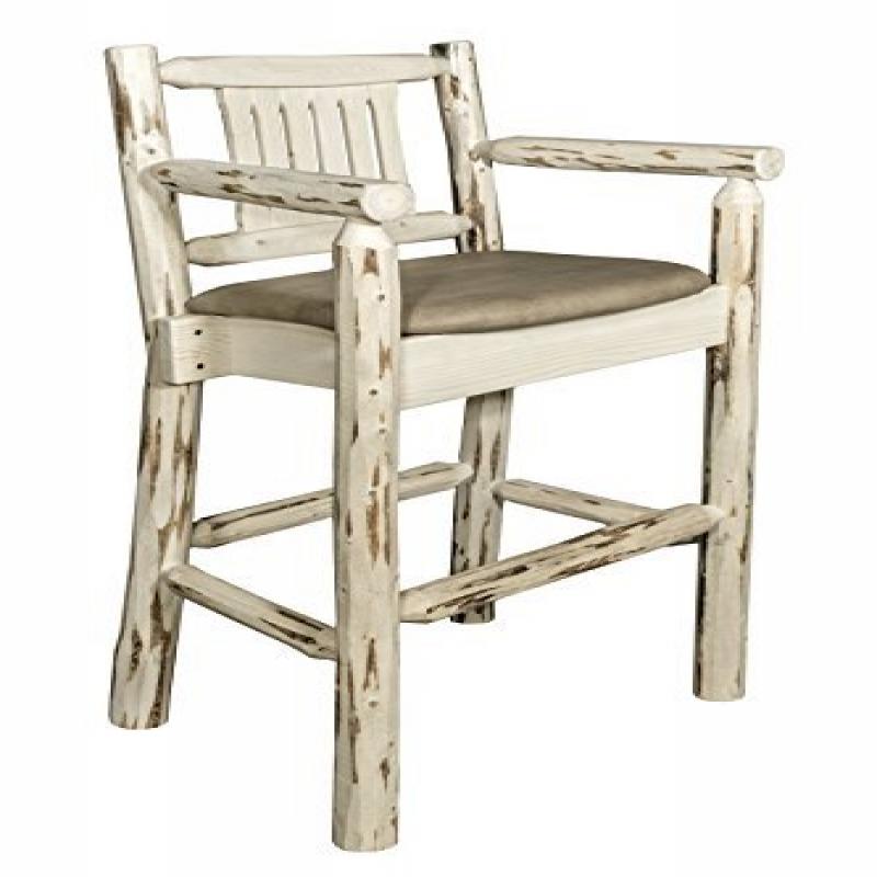 Montana Collection Captain'S Barstool, Ready To Finish W/ Upholstered Seat, Buckskin Pattern