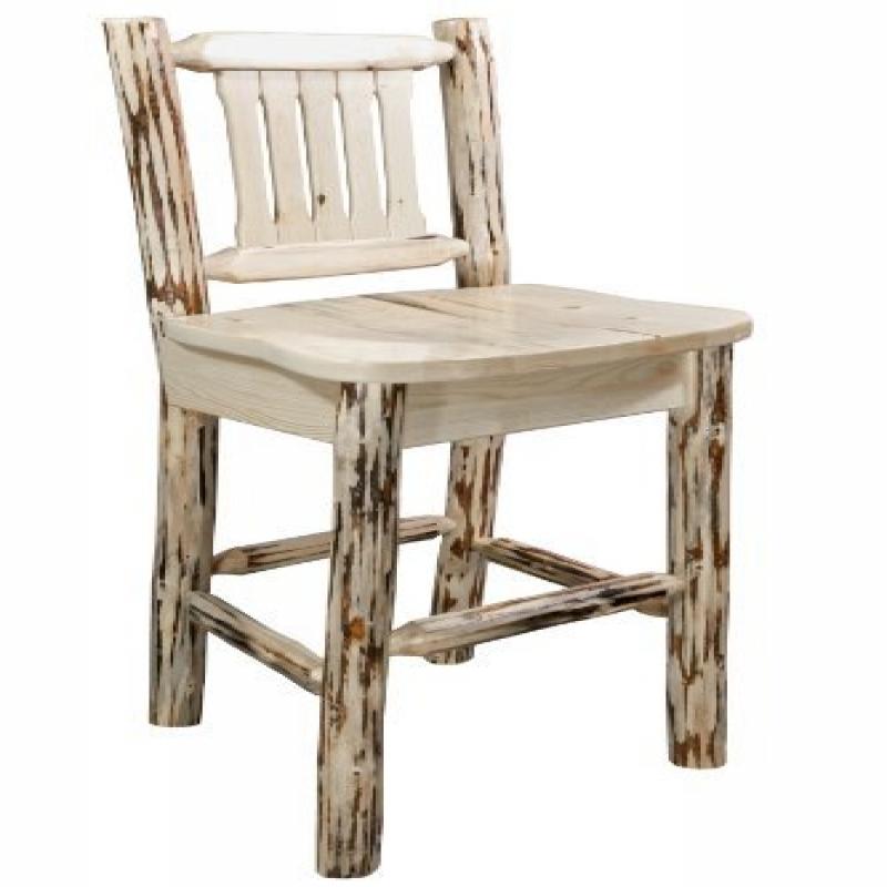 Montana Collection Barstool W/ Back, Clear Lacquer Finish, Ergonomic Wooden Seat