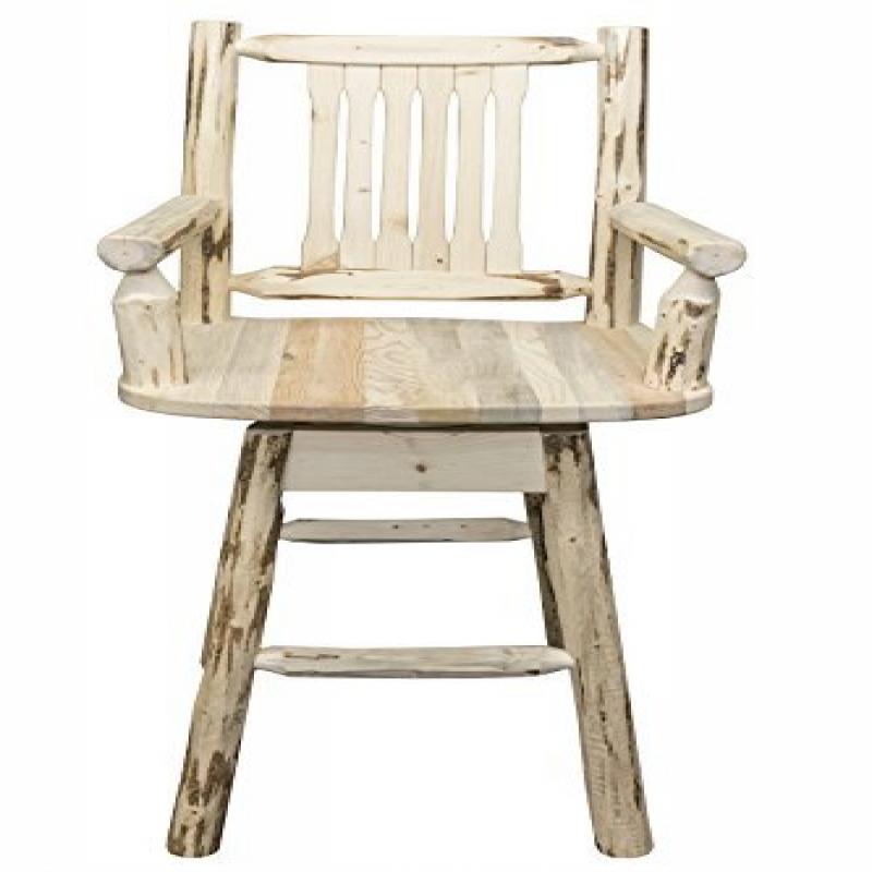 Montana Collection Captain'S Barstool W/ Back & Swivel, Ready To Finish