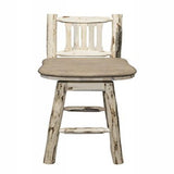 Montana Collection Barstool W/ Back & Swivel, Ready To Finish W/ Upholstered Seat, Buckskin Pattern