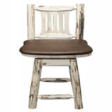 Montana Collection Counter Height Barstool W/ Back & Swivel - Saddle Upholstery, Ready To Finish
