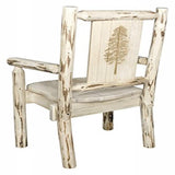 Montana Collection Captain'S Chair W/ Laser Engraved Pine Tree Design, Ready To Finish