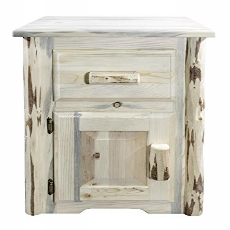 Montana Collection End Table W/ Drawer & Door, Left Hinged, Ready To Finish