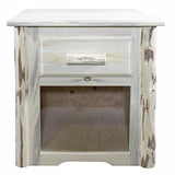 Montana Collection End Table W/ Drawer, Clear Lacquer Finish