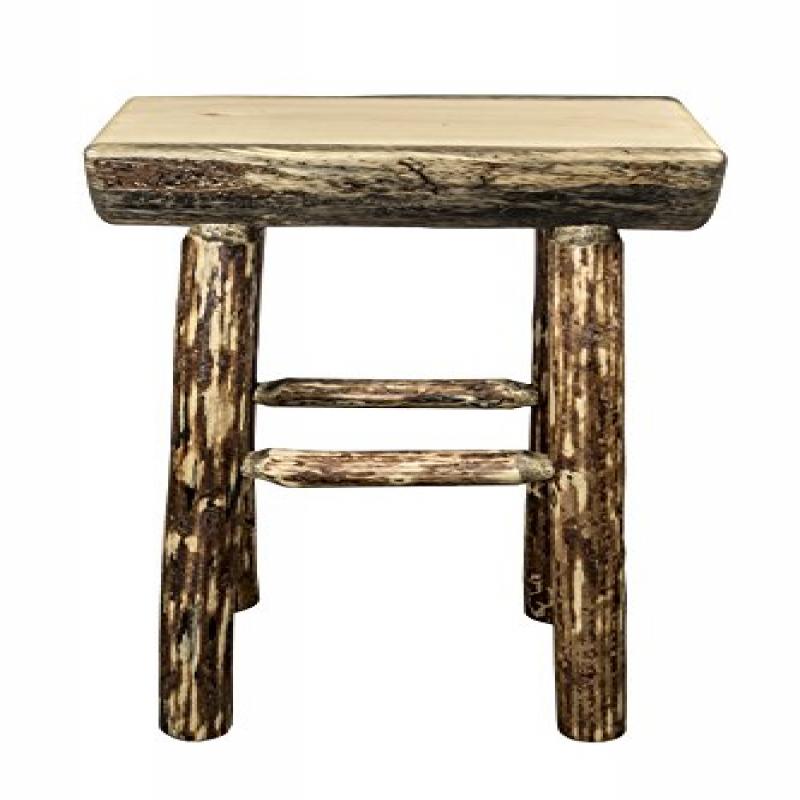 Glacier Country Collection Half Log Barstool W/ Exterior Stain Finish