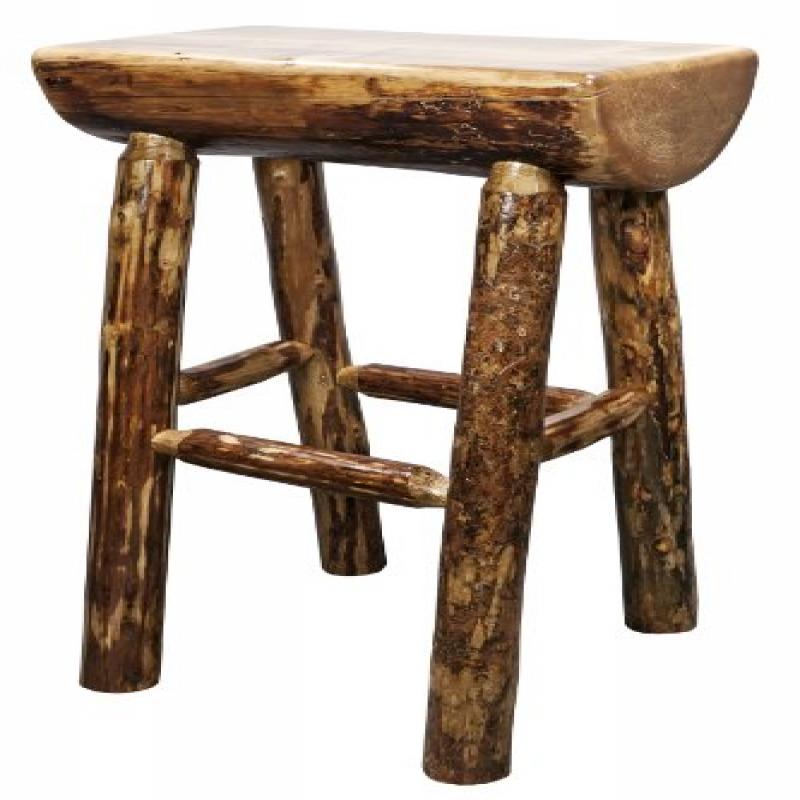 Glacier Country Collection Half Log Barstool
