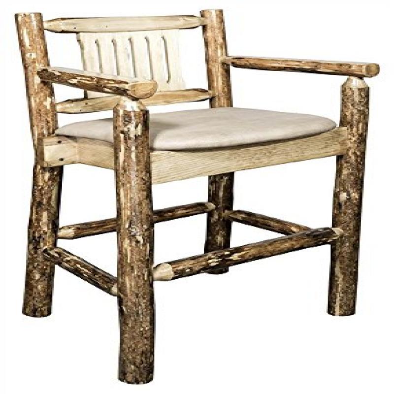 Glacier Country Collection Counter Height Captain'S Barstool - Buckskin Upholstery
