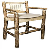 Glacier Country Collection Counter Height Captain'S Barstool - Buckskin Upholstery