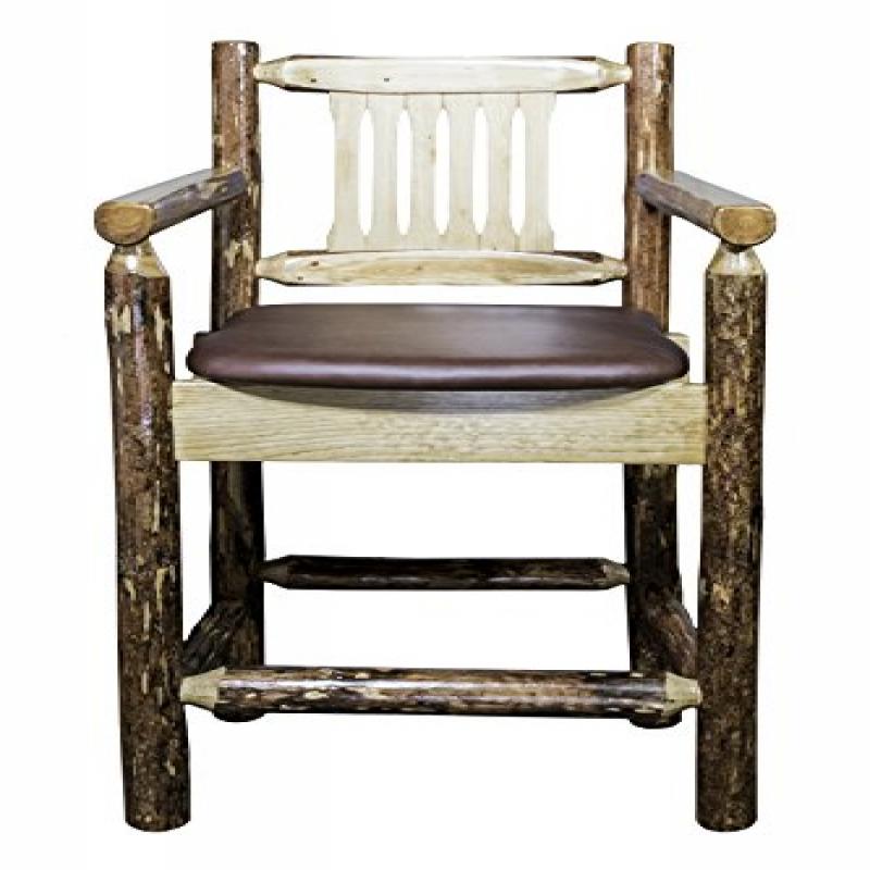 Glacier Country Collection Counter Height Captain'S Barstool - Saddle Upholstery
