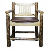 Glacier Country Collection Counter Height Captain'S Barstool - Saddle Upholstery