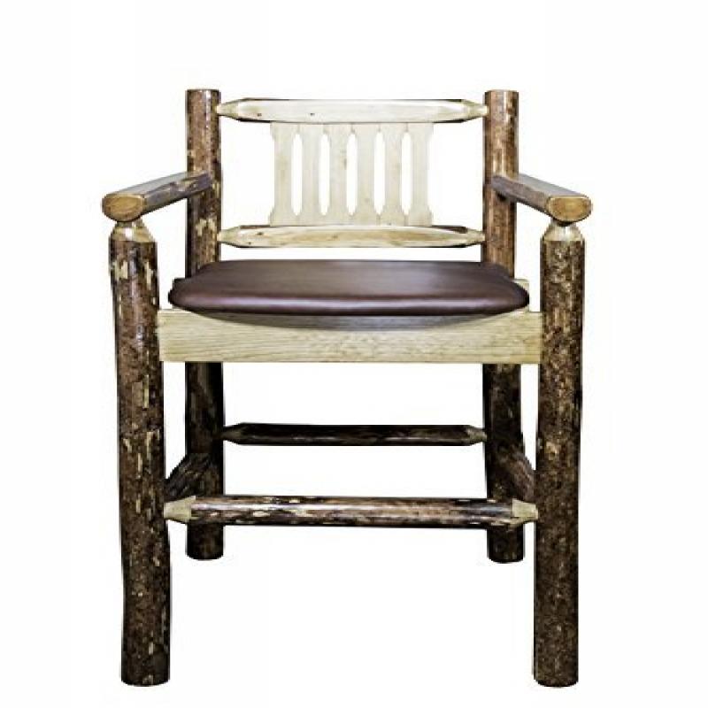 Glacier Country Collection Captain'S Barstool W/ Upholstered Seat, Saddle Pattern