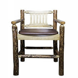 Glacier Country Collection Captain'S Barstool W/ Upholstered Seat, Saddle Pattern