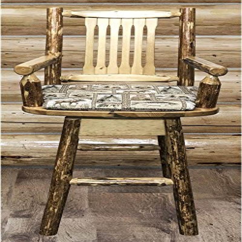 Glacier Country Collection Counter Height Swivel Captain'S Barstool - Buckskin Upholstery