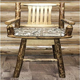 Glacier Country Collection Counter Height Swivel Captain'S Barstool - Buckskin Upholstery