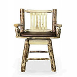 Glacier Country Collection Captain'S Barstool W/ Back & Swivel W/ Upholstered Seat, Saddle Pattern