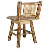 Glacier Country Collection Counter Height Barstool W/ Back & Swivel W/ Laser Engraved Elk Design