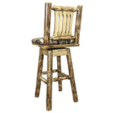 Glacier Country Collection Counter Height Barstool W/ Back & Swivel - Woodland Upholstery
