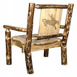 Glacier Country Collection Captain'S Chair W/ Laser Engraved Bronc Design