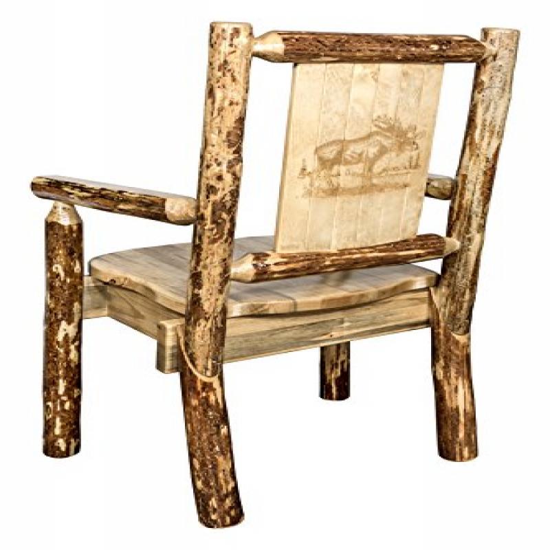 Glacier Country Collection Captain'S Chair W/ Laser Engraved Moose Design