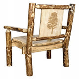 Glacier Country Collection Captain'S Chair W/ Laser Engraved Pine Tree Design