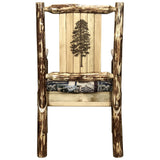 Glacier Country Collection Captain'S Chair, Woodland Upholstery W/ Laser Engraved Pine Tree Design