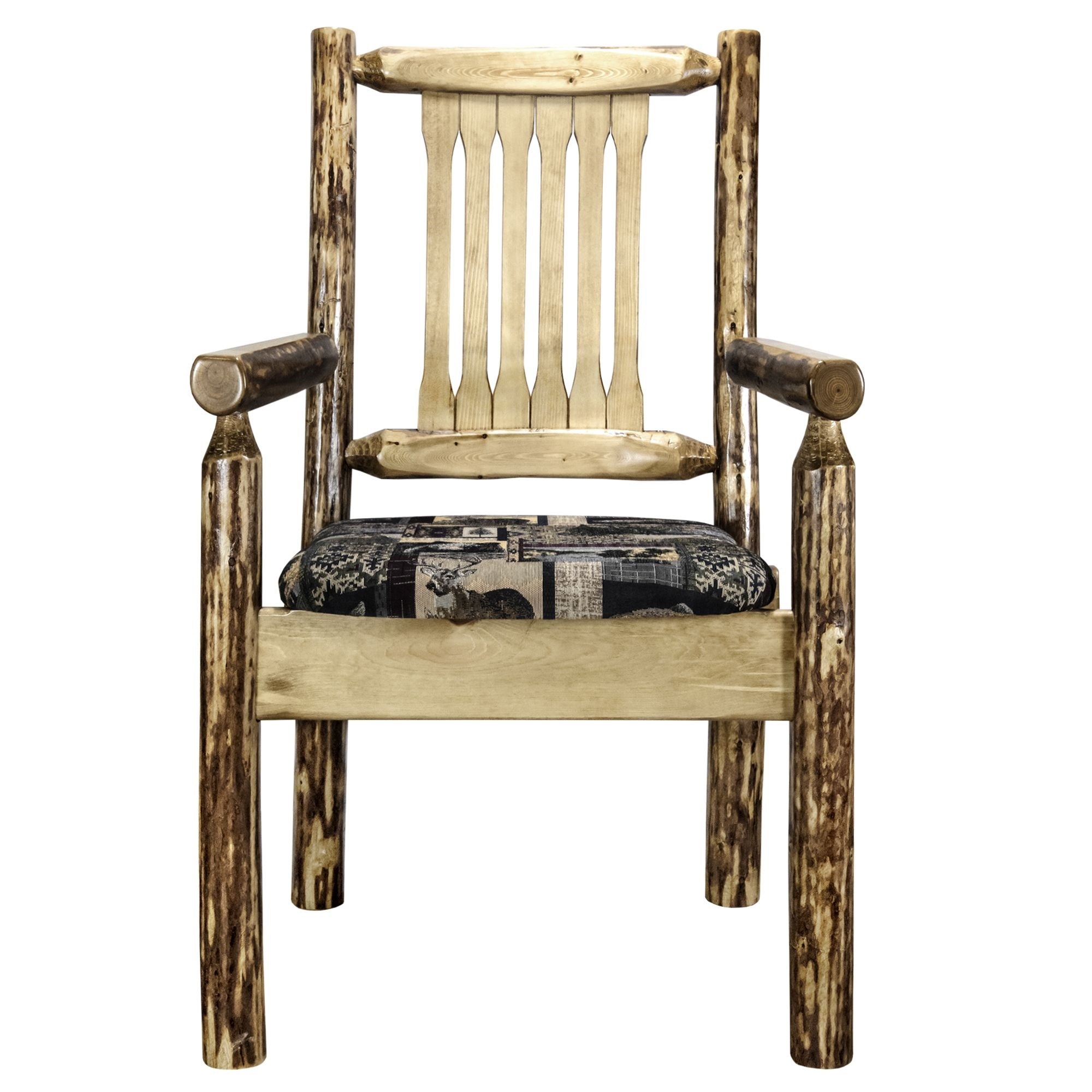 Glacier Country Collection Captain'S Chair W/ Upholstered Seat, Woodland Pattern