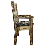 Glacier Country Collection Captain'S Chair W/ Upholstered Seat, Woodland Pattern