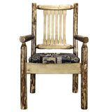 Glacier Country Collection Captain'S Chair W/ Upholstered Seat, Woodland Pattern