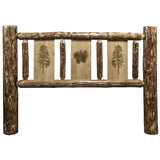 Glacier Country Collection King Headboard W/ Laser Engraved Pine Design