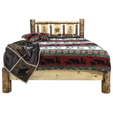 Glacier Country Collection Twin Platform Bed W/ Laser Engraved Pine Tree Design