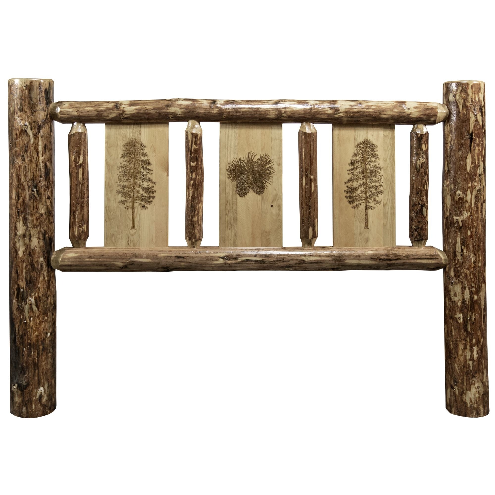 Glacier Country Collection Twin Headboard W/ Laser Engraved Pine Design