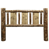 Glacier Country Collection Twin Headboard W/ Laser Engraved Wolf Design